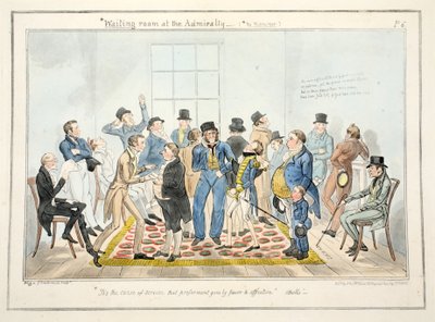 Waiting Room at the Admiralty, from The Progress of a Midshipman by George Cruikshank